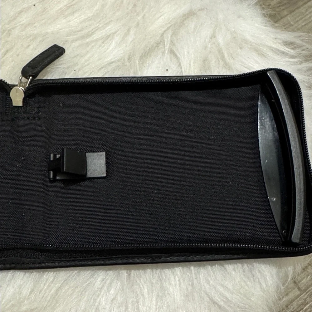COACH Vintage Black Leather Zipper Palm Pilot Case / Wallet Pouch